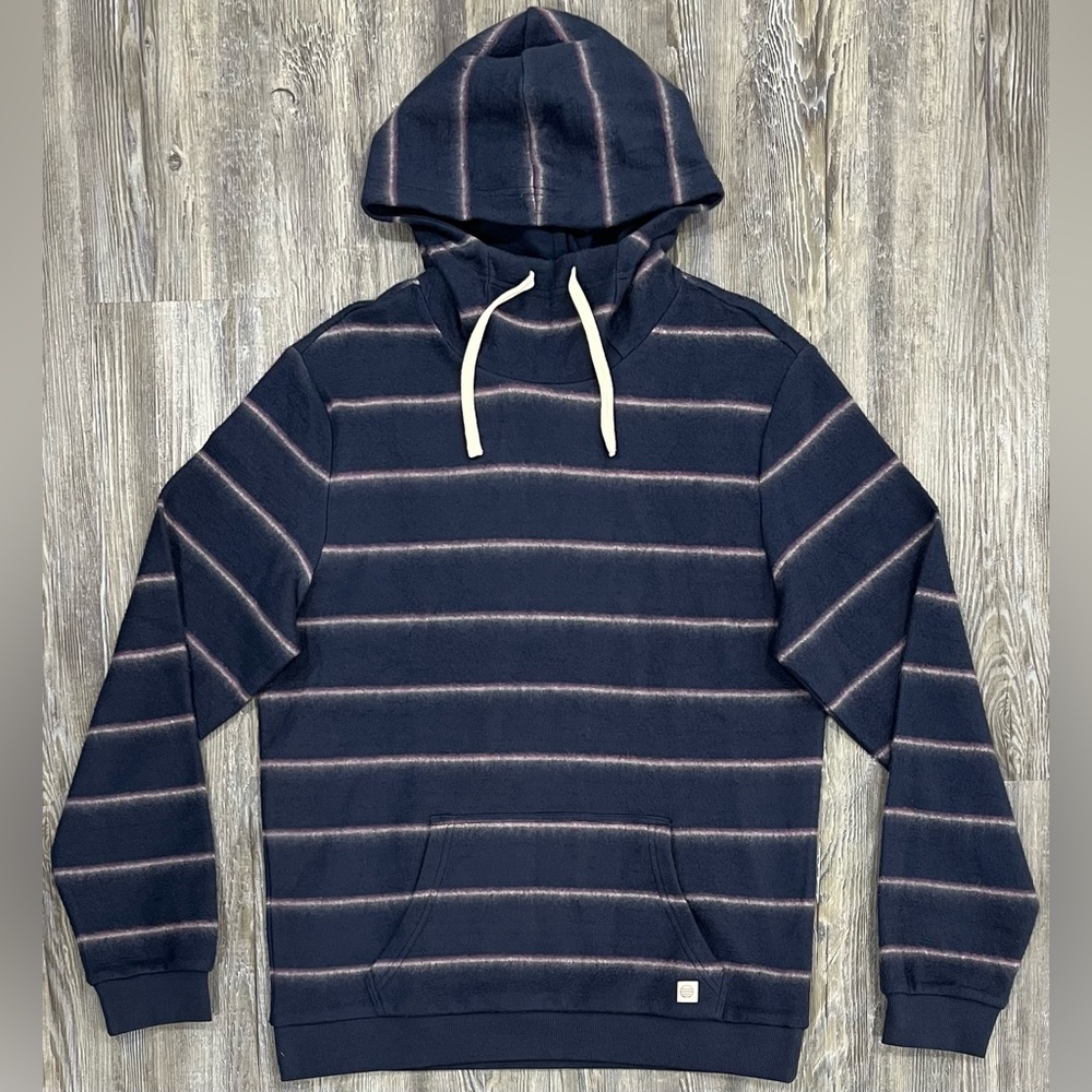 Marine Layer Navy and Pink Striped Hoodie